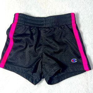 Girls Champion Black/Pink Athletic Shorts 0531K